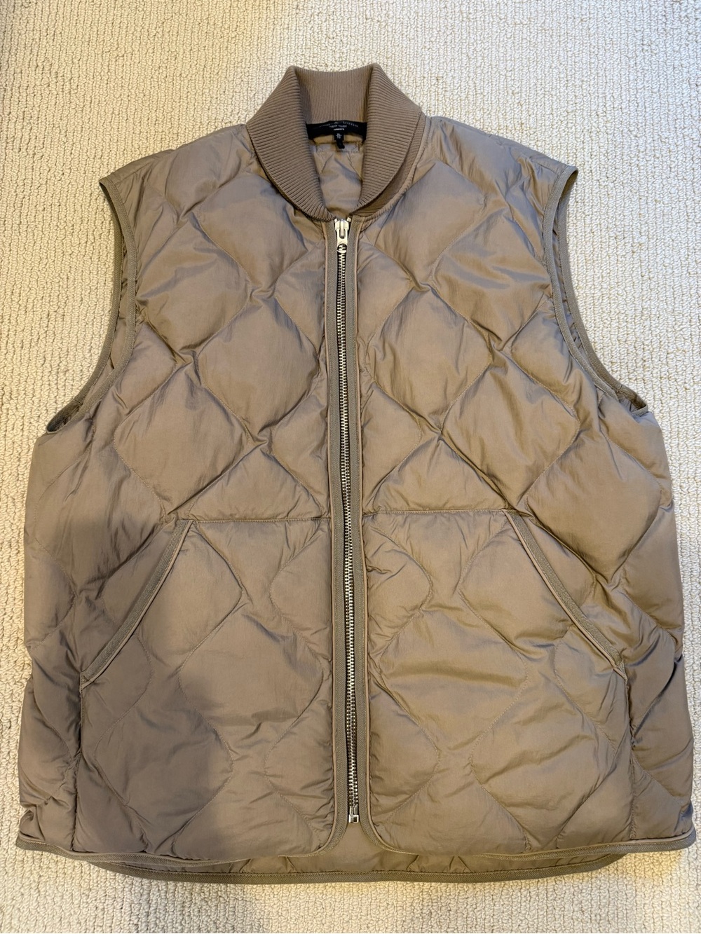 rag & bone Dane Quilted Vest in Taupe